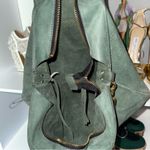 Clare V Boho Messenger Suede Top Handle Shoulder Bag Olive Green Photo 12