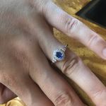 Natural Kyanite Sterling Silver Halo Ring Size 8 Photo 2