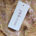 Pink Rose  Gold and Pink Floral Blouse NWT Size Small Boho Cropped Top Photo 7