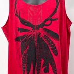 Rock & Republic NWT Chili Pepper Red Tank Antler/Feathers Decal Women's 2X Photo 0
