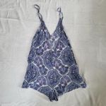 Victoria's Secret Women’s Paisley Shortie Romper Blue Loungewear size Small Photo 7