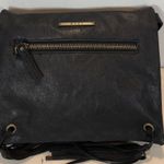 Roxy  Vegan Leather Small Black Crossbody Purse Handbag With Fringe Photo 0