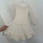Venus  Lace Bell Sleeve Off Shoulder Dress White Crochet Trim 3/4 Sleeve Mini 10 Photo 7