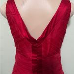 Theia red ruffle woman size 6 long formal dress silk body wedding prom dressy Photo 6
