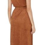 Banana Republic Brown sleeveless soft Faux suede midi wrap dress Photo 1