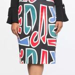 Eloquii  Neoprene Music Notes Pencil Skirt Size 16 Bold Print Artsy Stretch Retro Photo 0