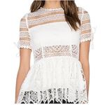 Alexis Lace Fit and Flare Juliana Top White Size Medium Photo 0
