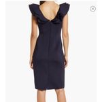 Eliza J  Scuba V-Neck Ruffled Cap Sleeve Sheath Dress Navy Size 14 Photo 1
