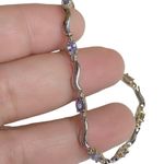 14K Two Tone Tanzanite Wave Link Bracelet Photo 1