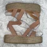 Lulus  Wedged Sandals Sz 8.5 Pale Pink with braided Wedge Photo 0