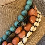 Multicolor 5 Strand Beaded Luau Necklace Blue Photo 2