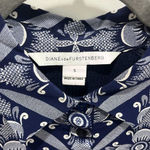 Diane Von Furstenberg Diane Von Furstenburg Sorrel Navy & White Knit Silk Long Sleeve Shirt Dress Sz S Photo 4