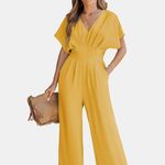 Cupshe Women's Breezy Crinkled Chiffon Surplice Neckline Wide Leg Jumpsuit - Photo 0