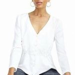 J.Crew New with tags Long-sleeve peplum top in satin-crepe Elegant Button-Up Photo 1