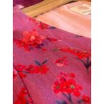 GUL HURGEL Printed Linen Midi Wrap Dress Belted Floral Ruffle Size Medium M Purple Photo 4