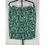 J.Crew J‎ by  Green Poppy Floral Basketweave Cotton Pencil Skirt Size 10 Photo 6