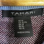Tahari  Plaid Knit Crewneck Sweater Womens XL Blue Cozy Classic Preppy Photo 5