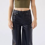 Urban Outfitters  High & Wide Faux Leather‎ Pant in Black Size 26 Photo 0