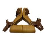 Made in Italy Brown Leather Platform Slingback Sandal Wood Chunky Heel Size 9 Photo 9