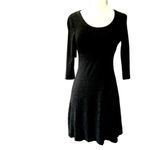 Premise  black stretch jersey knit dress size small Photo 2