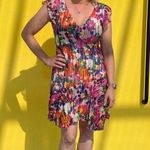 SALONI Pink Printed Silk Flutter Sleeves V Photo 12