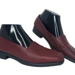 Aerosoles Red Wine Square Deal Soft Leather Loafers - Size 7.5 - Women Photo 0