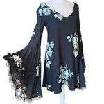 Free People  Wanderer Floral Boho Bell Sleeve Tunic Dress Womens Size Small Photo 2