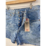 Levi's Levi’s 501 Original Blue Camo Print Cutoff High-Rise Jean Shorts Size 31 New Photo 2
