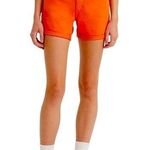Levi's Women's Cuffed Mid Rise Mid Thigh Coral Shorts Size 32 Slim Fit Stretch Photo 0