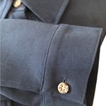 J.Jill  Wearever Button-Front Belted Woven Jacket Navy Size M Business Casual Photo 4