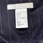 H&M  Navy Pinstripe Pleated Trousers Photo 2