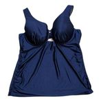 Cacique Swim by  Tankini Top Swimsuit Swim Balconette Navy Blue 44D Photo 0