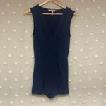 BCBGeneration  Navy Blue Faux Wrap Skirt V Neck Romper Size XS Photo 2