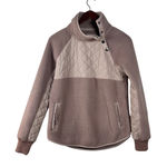 Abercrombie & Fitch  XS Sherpa Fleece Quilted Mock Neck Snap Pullover Sweatshirt Photo 0