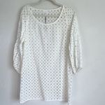 Model KISUII White Eyelet Swim Cover up Mini Dress Photo 4