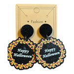 Happy Halloween Candy Corn Earrings Fall Autumn Festival Jewelry New Black Photo 1
