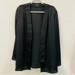 Majorelle Open Front Wrap Mini Robe Dress Black Kimono Textured Satin MSRP $188 Photo 6