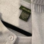 Eddie Bauer  Size XXL Pale Blue Angora Lambs Wool Crew Neck Button Cardigan Photo 8