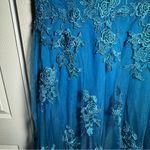 La Femme • Gown Formal Dress • Tulle Embroidered Rhinestones • Floral • Size 10 Photo 5