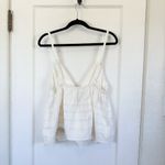 Reformation | Vivien Peplum Cotton Blend V-Neck Top in White Photo 5