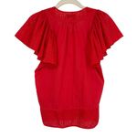 PEPIN Anthropologie Red Flutter Sleeve Tunic Top Blouse Size XS Photo 2