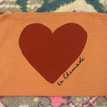 Sézane Sezane La Chamade Heart Zip Top Cotton Canvas Clutch Cosmetic Pouch New Photo 0
