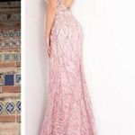 Jovani Pink Sequin Jewel Beaded Floral Spaghetti Strap Long Maxi Gown 02245 Sz 6 Photo 0