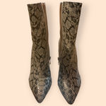 Ninety Black & White Faux Snake Boots with Unique Heel women’s size 8 Photo 4