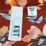 Kut From The Kloth  Rusty Brown Long Sleeve Blouse Roll Tab Sleeve Women Size L Photo 7