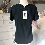 Weatherproof  Comfy Black Textured Tie Knot Button Front New Photo 6