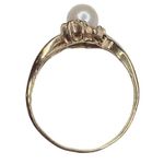 Vintage Solid 10k Yellow Gold Natural Pearl Ring Cool Piece Sz 6.25 Photo 5