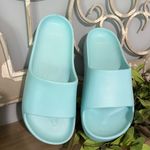 Trendy Beach Shoes Comfy Bali Platform Slides Foamy Aqua Womens 7 Sandals Blue Photo 1