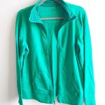 L.L.Bean Full-Zip Mock-Neck Jacket Kelly Green Sz M GUC Sweatshirt Material Photo 7