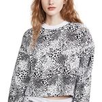 Joie  Jeyne Black & White Animal Leopard Print Sweatshirt Photo 0